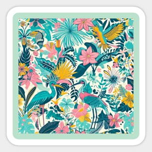 Tropical Birds in Paradise Design Sticker